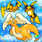 Mega Dragonite and Raichus Mega Dragonite and Raichus